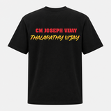 CM Joseph Vijay Fan Edition Premium Typography Backside Print T-Shirt