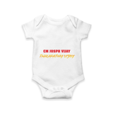 CM Joseph Vijay Statement Graphic Baby Romper - WHITE - New Born (Chest 14")