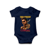 Thalapathy Coming Soon Fan Tribute Baby Romper - NAVY BLUE - New Born (Chest 14")