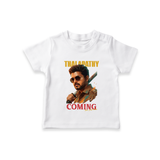Thalapathy Coming Soon Fan Tribute T shirt - WHITE - 0-5 Months Old (Chest 17")