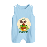 “My First Ugadi – Personalized Baby Romper Suit” - BABY BLUE - 0 - 5 Months Old (Chest 18")