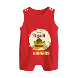 “My First Ugadi – Personalized Baby Romper Suit” - RED - 0 - 5 Months Old (Chest 18")