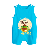 “My First Ugadi – Personalized Baby Romper Suit” - SKY BLUE - 0 - 5 Months Old (Chest 18")