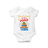 “My First Ugadi Celebration Romper – Custom Baby Name” - WHITE - New Born (Chest 14")