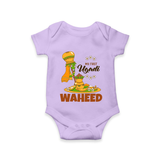 “My First Ugadi Baby Romper (Custom Name)” - LILAC - New Born (Chest 14")
