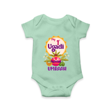 “My First Ugadi – Custom Name Baby Festive Romper” - MINT GREEN - New Born (Chest 14")