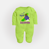 “My First Ugadi – Personalized Baby Fullbody Suit Collection” - LIME GREEN - New Born (Chest 7.5")