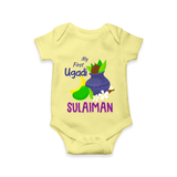 “My First Ugadi – Personalized Baby Romper Collection” - PASTEL YELLOW - New Born (Chest 14")