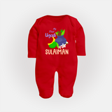 “My First Ugadi – Personalized Baby Fullbody Suit Collection” - RED - New Born (Chest 7.5")