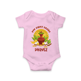 My First Ugadi Celebration – Custom Name Baby Romper - BABY PINK - New Born (Chest 14")