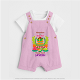 A Sweet Start to a Bright Year – Personalized Ugadi Dungaree - BABY PINK - 0 - 5 Months Old (Chest 18")
