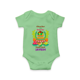 A Sweet Start to a Bright Year – Personalized Ugadi Baby Romper - GREEN - New Born (Chest 14")