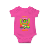 A Sweet Start to a Bright Year – Personalized Ugadi Baby Romper - HOT PINK - New Born (Chest 14")
