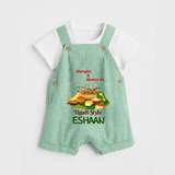 Mangoes & Memories Ugadi Dungaree – Personalized - MINT GREEN - 0 - 5 Months Old (Chest 18")
