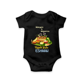 Mangoes & Memories Ugadi Baby Romper – Personalized - BLACK - New Born (Chest 14")