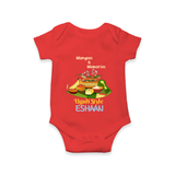 Mangoes & Memories Ugadi Baby Romper – Personalized - RED - New Born (Chest 14")