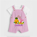 Let the Celebrations Begin – Happy Ugadi Dungaree - BABY PINK - 0 - 5 Months Old (Chest 18")