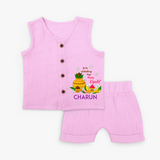 Let the Celebrations Begin – Happy Ugadi Jabla Set - BABY PINK - 0 - 3 Months Old (Chest 9.8")