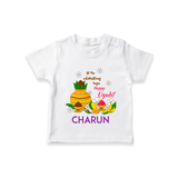 Let the Celebrations Begin – Happy Ugadi T-shirt - WHITE - 0-5 Months Old (Chest 17")