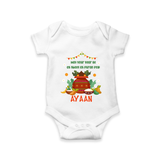 As Sweet as Puran Poli – Personalized Ugadi Baby Romper - WHITE - New Born (Chest 14")