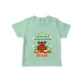 As Sweet as Puran Poli – Personalized Ugadi T-shirt - MINT GREEN - 0-5 Months Old (Chest 17")