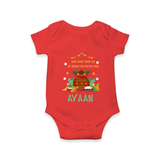As Sweet as Puran Poli – Personalized Ugadi Baby Romper - RED - New Born (Chest 14")