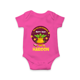 New Year New Beginnings – Happy Ugadi Baby Romper - HOT PINK - New Born (Chest 14")