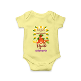 Fresh Starts & Sweet Moments Ugadi Baby Romper - PASTEL YELLOW - New Born (Chest 14")