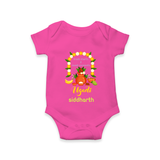 Fresh Starts & Sweet Moments Ugadi Baby Romper - HOT PINK - New Born (Chest 14")