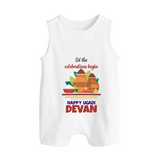 Let the Celebrations Begin – Ugadi Baby Romper Suit - WHITE - 0 - 5 Months Old (Chest 18")