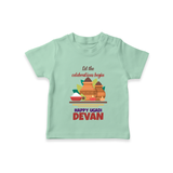 Let the Celebrations Begin – Ugadi T-shirt - MINT GREEN - 0-5 Months Old (Chest 17")