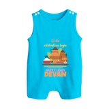 Let the Celebrations Begin – Ugadi Baby Romper Suit - SKY BLUE - 0 - 5 Months Old (Chest 18")