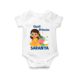 Ugadi Princess Personalized Kids Romper - WHITE - New Born (Chest 14")