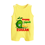 Happy Ugadi Fun Mango Kids Romper suit - PASTEL YELLOW - 0 - 5 Months Old (Chest 18")