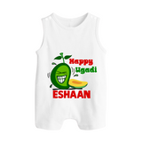 Happy Ugadi Fun Mango Kids Romper suit - WHITE - 0 - 5 Months Old (Chest 18")
