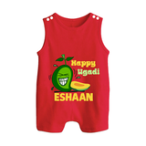Happy Ugadi Fun Mango Kids Romper suit - RED - 0 - 5 Months Old (Chest 18")