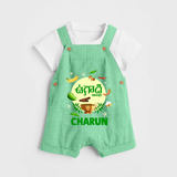 Ugadi Shubhakankshalu Telugu Kids Dungaree - GREEN - 0 - 5 Months Old (Chest 18")