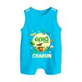 Ugadi Shubhakankshalu Telugu Kids Romper suit - SKY BLUE - 0 - 5 Months Old (Chest 18")