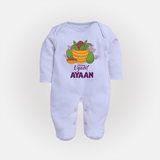 Happy Ugadi Personalized Kids fullbody Suit - BABY BLUE - New Born (Chest 7.5")