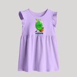 Telugu Ugadi Wishes Kids Baby Frock with Name - LILAC - 0 - 3 Months Old (Chest 17")