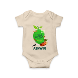 Telugu Ugadi Wishes Kids Romper with Name - IVORY - New Born (Chest 14")