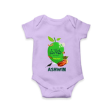 Telugu Ugadi Wishes Kids Romper with Name - LILAC - New Born (Chest 14")