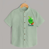 Telugu Ugadi Wishes Kids Shirt with Name - MINT GREEN - 0 - 6 Months Old (Chest 23")