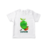 Telugu Ugadi Wishes Kids T-Shirt with Name - WHITE - 0-5 Months Old (Chest 17")
