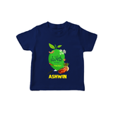 Telugu Ugadi Wishes Kids T-Shirt with Name - NAVY BLUE - 0-5 Months Old (Chest 17")