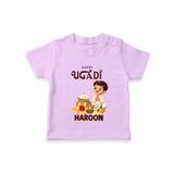 Happy Ugadi Cartoon Boy Theme Kids T-Shirt - LILAC - 0-5 Months Old (Chest 17")