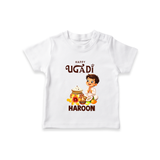 Happy Ugadi Cartoon Boy Theme Kids T-Shirt - WHITE - 0-5 Months Old (Chest 17")
