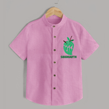 Happy Ugadi Classic Personalized Kids Shirt - BABY PINK - 0 - 6 Months Old (Chest 23")