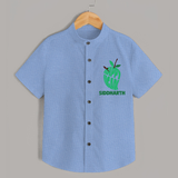 Happy Ugadi Classic Personalized Kids Shirt - SKY BLUE - 0 - 6 Months Old (Chest 23")