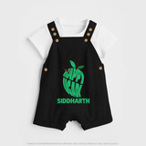 Happy Ugadi Classic Personalized Kids Dungaree - BLACK - 0 - 5 Months Old (Chest 18")